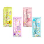 Kit de papelería con regla plegable de 30cm, lápiz, borrador y sacapuntas con estampado kawaii, variedad de modelos / good luck / stationery set / 33691