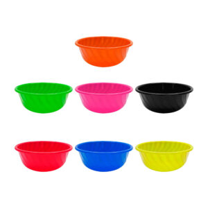 1pza Palangana / recipiente circular pequeño, con relieves, variedad de colores / palangana caramelito mini / articulos plasticos