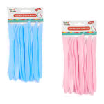 Paquete con 20 cuchillos de plástico, medianos, para fiesta, variedad de colores / reino fiesta /  52399