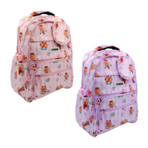 Mochila grande con 6 compartimentos y estampado de capibara + monedero, variedad de colores / jiayistar / 5516