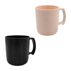 1pza Taza de plástico rígido, con diseño tipo monograma de flores y asa agarradera ergonómica, variedad de colores / taza bonita / articulos plasticos
