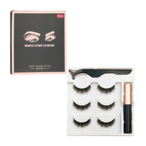 Caja con 3 pares de pestañas magnéticas, pegamento y pinzas, variedad de largos / 5d-m11 / 5d-m12 / dg028-1 / dg028-2 / dg028-1/2