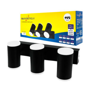 Lámpara arbotante led metálico con diseño de 3 cilindros, 3 temperaturas, 42w y protección ip20, 34.5x13cm aprox / 60094 / bi arbobante metálico