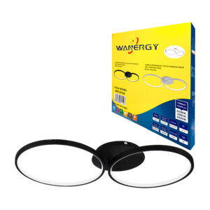Lámpara de techo moderna con 2 aros de luz, 3 temperaturas, protección ip20 y 70w, variedad de colores / 61159