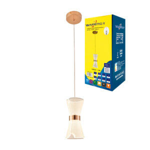 Lámpara colgante decorativa de acrílico, detalle dorado, diseño moderno, cable de 1.2m, 14w y protección ip20 / 61177