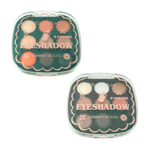 Paleta de maquillaje con 9 sombras en tonos matte o con glitter, variedad de tonos / moc mallure eyeshadow / ln71-e31