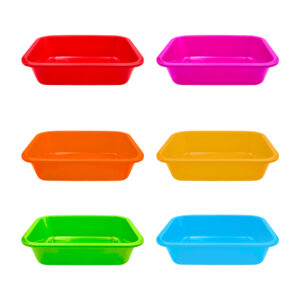 1pza Charola rectangular grande, plástica, lisa, multifuncional, variedad de colores / 32x25cms / charola rect multi g