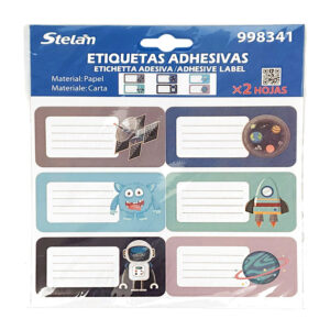 Blister de papelería con etiquetas adhesivas de diseño animado, variedad de modelos / 998341 / adhesive label  / stelan