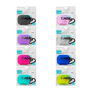 1pza Funda protectora rígida, de plástico translúcido, para audífonos airpods 1/2, pro y pro 2, con mosquetón, variedad de modelos / kbod / enjoy life / funda airpods