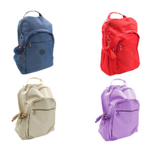 1pza Mochila de tela lisa, con 4 compartimientos, decoración de goma y llavero con forma de gorila, variedad de colores / kipling / bkp12