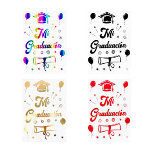 Paquete con 20 planillas de calcomanías con diseño frase de mi graduación, variedad de colores / bo-411b / 370561