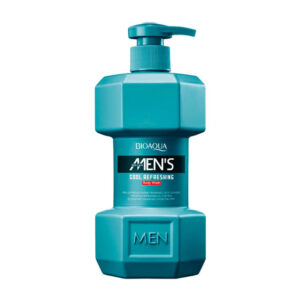 Gel de baño / body wash refrescante bioaqua con aroma marino para hombres, 500ml + envase en forma de mancuerna / bqy48110