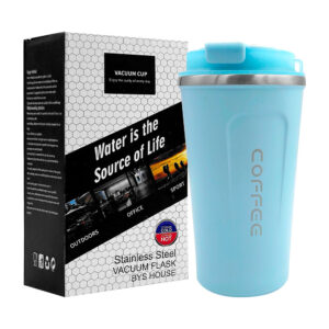 Vaso termo liso de acero inoxidable con capacidad de 420ml aprox, variedad de colores / coffee / vacuum cup / water is the source of life / bwb-520