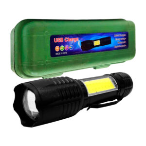 1pza Lámpara de mano mediana, recargable, led, con 3 modos de iluminación y apertura variable, variedad de usos / usb charge / cd-808