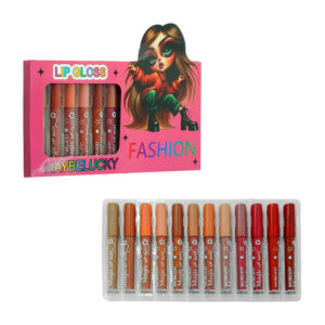 Paquete con 12 labiales lip gloss en variedad de tonos con terminación matte, estampado de estrellas, maybelucky / cy-214310 / 63214314