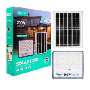 1pza Lámpara solar / Reflector led grande, buytiti, montable, con panel solar y capacidad de 200w, variedad de funciones / buytiti / ip66 / solar light