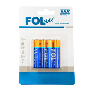 Blíster con 4 pilas fol max alcalinas triple a / fb-lr03 / fol max / pilas alcalinas / pila aaa