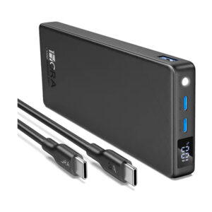 Power bank - batería portátil 1hora de 10000 mah, pantalla digital, linterna 2 puertos usb-c y 1 usb, carga de 22.5w, color negro / gar264n