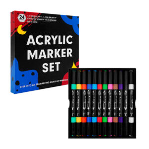 1 Set de 24 plumones de doble punta, con punta gruesa y punta fina, variedad de colores / en71 / hfy-12694 / acrylic marker set