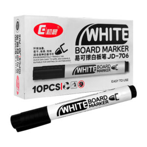 1 Caja con 10 plumones marcadores permanentes de punta gruesa, variedad de usos / white / jd-706 / board marker