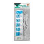 Barra multicontacto con 5 enchufes tomacorrientes, 3 puertos usb y botones de seguridad / pakhar / cz5404