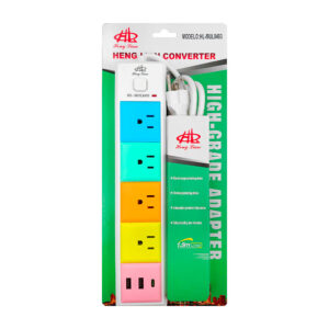 Barra multicontacto hl con 4 enchufes tomacorrientes, 2 puertos usb, puerto tipo c y botón de seguridad, 1.5m / mul8493
