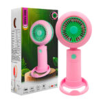 Ventilador de mano recargable con luz led y base con soporte para celular, variedad de colores / mini fans / hq66-33