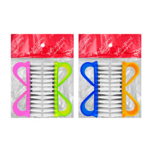 Blíster con 2 cepillos limpiadores pequeños de plástico, variedad de colores / mini cepillos / cepillo para uñas / hw59099