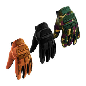 1pza Par de guantes tácticos, bicolor, ajustables, con protección en los nudillos, dedos y en las palmas, variedad de modelos / qakiey
