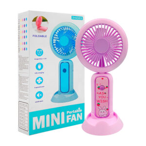 Ventilador de mano recargable con diseño plegable y base con soporte para celular, variedad de colores / mini portable fan / jl8832p