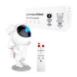 Proyector lámpara bocina bluetooth con forma de astronauta con base y control remoto, variedad de colores / luminous robot starry sky projector / jn117
