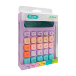 Calculadora básica con pantalla lcd grande de 12 dígitos, teclas mecánicas en colores pastel y diseño kawaii, variedad de colores / js-9645