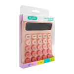 Calculadora básica de 12 dígitos con teclas mecánicas redondas en color mate y efecto degradado, mini panel solar, variedad de colores / js-9646