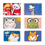Tapete rectangular afelpado de 60x40cm con estampado de animales o personajes animados / jt608 / tapete perro