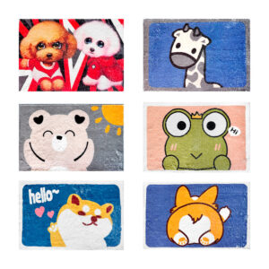 Tapete rectangular afelpado de 60x40cm con estampado de animales o personajes animados / jt608 / tapete perro