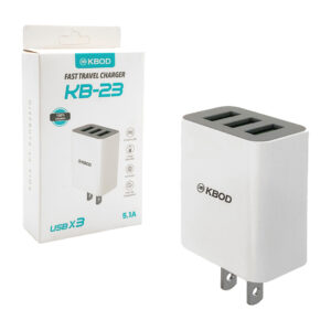 1pza Cubo cargador kbod de carga rápida y triple entrada, variedad de funciones / fast travel charger / kbod / 5.1a