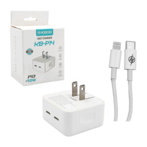 1pza Combo cargador kbod, con cubo cargador de 2 entradas y cable cargador de salida a lightning y entrada tipo c, variedad de usos / pd 50w / kbod / fast charger