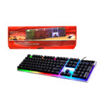 Teclado alámbrico de membrana con luz rgb con conexión usb, teclas ergonómicas, silenciosas, en color blanco / kb35