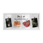 Portarretrato grande rectangular de 28x63cm con 4 ganchos para colgar fotos ideal para parejas / l221-106q