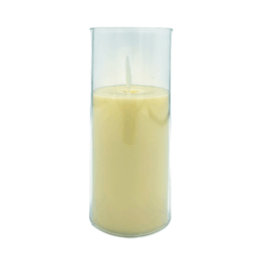 1pza Vela led cilíndrica con veladora de plástico, 12.5cm / lz-380