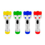 1pza Linterna de mano plástica, con asa agarradera, bicolor y 1 modo de iluminación, variedad de colores / visit / led flashlight / 958
