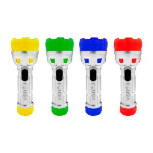 1pza Linterna de mano plástica, con asa agarradera, bicolor y 1 modo de iluminación, variedad de colores / visit / led flashlight / 958