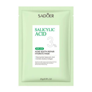 1pza mascarilla sadoer hidratante y reparadora con 3% de ácido salicílico / salicylic acid / sd12630 / acne sooth repair