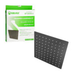 Regadera cuadrada solvex en color negro de 10 pulgadas con conexión de bola y tapa de acero inoxidable / sp-50020-3