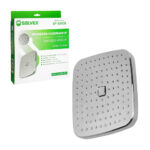 Regadera cuadrada solvex en tono cromado de 9 pulgadas con bola de plástico, cuerpo de plástico y mecanismo anti-sarro / sp-50038