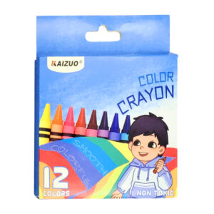 Paquete con 12 crayones de cera pequeños, delgados con estampado infantil, variedad de colores / st37586 / color crayon