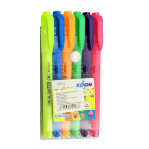 Paquete con 6 marcatextos delgados en tonos fluorescentes, variedad de colores / xd-505 / st37736 / highlighter
