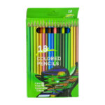 Paquete con 18 colores largos de madera colores brillantes con acabado suave, variedad de colores / 18 colored pencils / st37740
