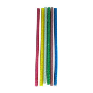 Paquete con 6 barras de silicón delgadas con glitter - brillantina, variedad de colores / st37754