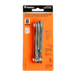 Juego de 8 llaves plegables hexagonales allen fumetax con acabado satinado y diversas medidas / sw-13403